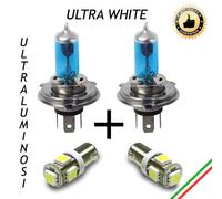 COPPIA LAMPADE H4 EFFETTO XENON + 2 LUCI DI POSIZIONE 5 LED BA9S