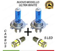 COPPIA LAMPADE H4 EFFETTO XENON + 2 LUCI DI POSIZIONE 5 LED BA9S T4W H6W CANBUS