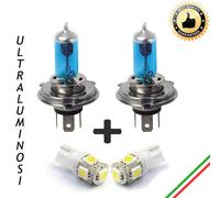 COPPIA LAMPADE H4 EFFETTO XENON + COPPIA LUCI DI POSIZIONE 5 LED