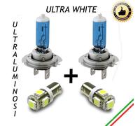 COPPIA LAMPADE H7 EFFETTO XENON + 2 LUCI DI POSIZIONE 5 LED BA9S ULTRALUMINOSI
