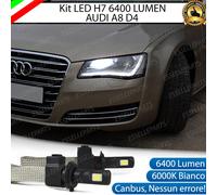 COPPIA LAMPADE H7 LED CANBUS FENDINEBBIA AUDI A8 D4 4H 6400L 6000K NO ERROR