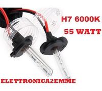 COPPIA LAMPADE H7 XENON 55W KIT FARI XENO 6000K LUCE FREDDA BIANCA CON CAVI