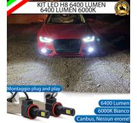 COPPIA LAMPADE H8 LED CANBUS 6400 LUMEN FENDINEBBIA AUDI A4 B8 RESTYLING