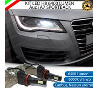 COPPIA LAMPADE H8 LED CANBUS 6400 LUMEN FENDINEBBIA AUDI A7 SPORTBACK NO ERROR