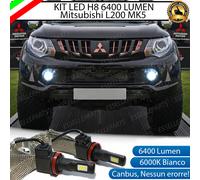 COPPIA LAMPADE H8 LED CANBUS FENDINEBBIA MITSUBISHI L200 MK5 V 6400L 6000K