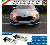 COPPIA LAMPADE INDICATORI DIREZIONE FRECCE ANTERIORI LED PWY24W SKODA OCTAVIA IV