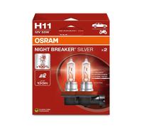 Coppia Lampade Lampadine Alogene Ricambio OSRAM NIGHT BREAKER SILVER H11 12V 55W