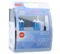 Coppia Lampade Lampadine PowerTec H7 55W 12v SUPERWHITE +100% ALOGENE
