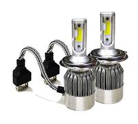 Topolenashop COPPIA LAMPADE LED AUTO FARI H4 MOTO KIT LAMPADINE 36W LUCE BIANCA 6000K 3800LM