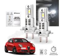 Coppia Lampade LED H7/H18 Ricambio Plug e Play Bianco Puro per Fiat 500 dal 2007