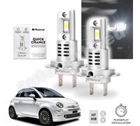 Coppia Lampade LED H7/H18 Ricambio Plug e Play Bianco Puro per Fiat 500 dal 2007