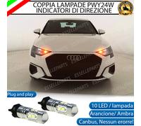 COPPIA LAMPADE LED PWY24W AUDI A3 8Y CANBUS 10 LED FRECCE ANTERIORI NO ERRORE