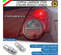 COPPIA LAMPADE LED STOP CANBUS POSTERIORI CHEVROLET AVEO T250 ROSSO CANBUS