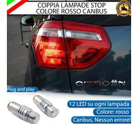 COPPIA LAMPADE LED STOP CANBUS POSTERIORI CITROEN C4 PICASSO MK1 ROSSO CANBUS