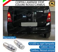 COPPIA LAMPADE LED STOP CANBUS POSTERIORI PER OPEL AGILA A COLORE ROSSO CANBUS