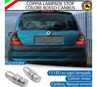 COPPIA LAMPADE LED STOP CANBUS POSTERIORI RENAULT CLIO MK2 II ROSSO CANBUS