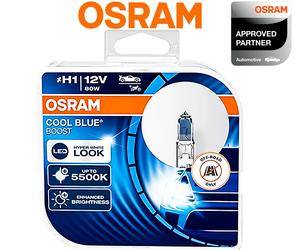 COPPIA LAMPADE OSRAM H1 COOL BLUE BOOST 5500K 12V 80W NEXT GEN. 62150CBB-HCB