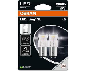 Coppia Lampade Osram LEDriving® 7506DWP-02B 1,9W/12V BA15s ≠ P21W bianche 6000K