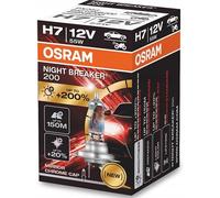 Coppia Lampade Osram per Auto e Moto 12V Night Breaker +200% di Luce H4 / H7
