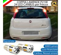 COPPIA LAMPADE P21W CANBUS 24 LED ARANCIONI FIAT GRANDE PUNTO FRECCE POSTERIORI