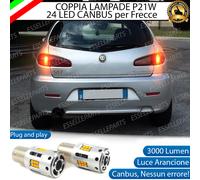 COPPIA LAMPADE P21W LED ALFA ROMEO 147 CANBUS 3.0 24 LED FRECCE POSTERIORI