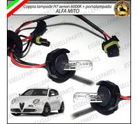 COPPIA LAMPADE PER KIT XENON XENO H7 6000K 35W + PORTALAMPADA ALFA MITO
