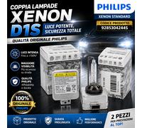COPPIA LAMPADE Philips D1S PRIMO IMPIANTO ORIGINALI 6000K 2 anni garanzia