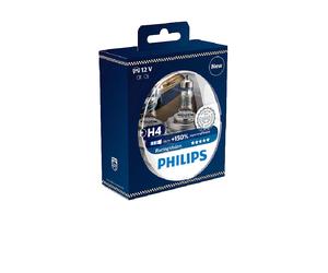 COPPIA LAMPADE PHILIPS H4 12V 55W RACING VISION +150% DI LUMINOSITA 12342RVS2