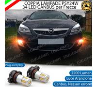 COPPIA LAMPADE PSY24W LED CANBUS 3.0 34 LED OPEL ASTRA J FRECCE ANTERIORI
