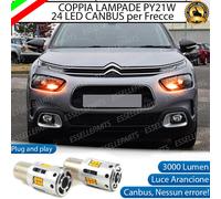 COPPIA LAMPADE PY21W BAU15S CANBUS 24 LED CITROEN C4 CACTUS FRECCE ANTERIORI