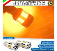 COPPIA LAMPADE PY21W BAU15S CANBUS 3.0 24 LED SKODA RAPID PER FRECCE POSTERIORI