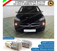 COPPIA LAMPADE PY21W BAU15S CANBUS 35 LED OPEL ADAM FRECCE ANTERIORI NO ERROR