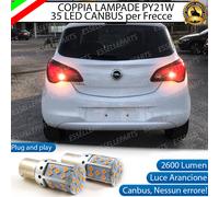 COPPIA LAMPADE PY21W BAU15S CANBUS 35 LED OPEL CORSA E FRECCE POSTERIORI