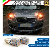 COPPIA LAMPADE PY21W BAU15S CANBUS 35 LED SKODA ROOMSTER FRECCE ANTERIORI