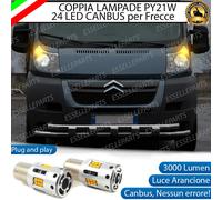 COPPIA LAMPADE PY21W CANBUS 24 LED CITROEN JUMPER MK2 FRECCE ANTERIORI