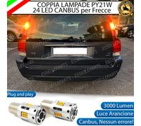 COPPIA LAMPADE PY21W CANBUS 3.0 24 LED VOLVO V70 MK2 PER FRECCE POSTERIORI
