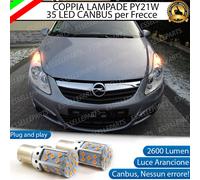 COPPIA LAMPADE PY21W CANBUS 35 LED OPEL CORSA D PRE-RESTYLING FRECCE ANTERIORI