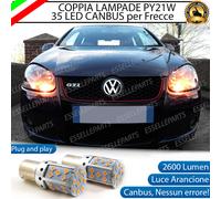 COPPIA LAMPADE PY21W CANBUS LED VW JETTA 3 CON FARI ALOGENI FRECCE ANTERIORI