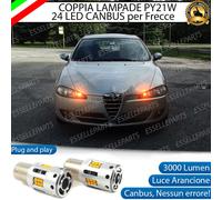 COPPIA LAMPADE PY21W LED ALFA ROMEO 147 RESTYLING CANBUS 24 LED FRECCE ANTERIORI