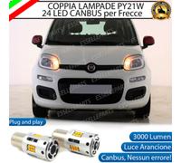 COPPIA LAMPADE PY21W LED FIAT PANDA CROSS CANBUS 3.0 24 LED FRECCE ANTERIORI