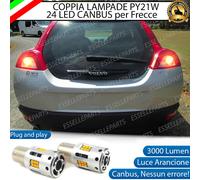 COPPIA LAMPADE PY21W LED VOLVO C30 CANBUS 3.0 24 LED FRECCE POSTERIORI