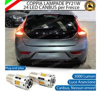COPPIA LAMPADE PY21W LED VOLVO V40 CANBUS 3.0 24 LED FRECCE POSTERIORI