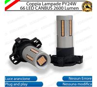 COPPIA LAMPADE PY24W CANBUS 3.0 66 LED LUCE ARANCIONE PER FRECCE 12 / 24 VOLT