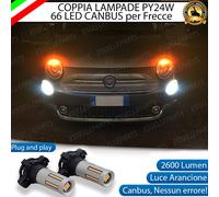 COPPIA LAMPADE PY24W LED CANBUS 66 LED PER ABARTH 500 595 695 FRECCE ANTERIORI