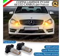 COPPIA LAMPADE PY24W LED CANBUS MERCEDES CLASSE C W204 DAL 2010 FRECCE ANTERIORI