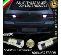 COPPIA LAMPADE RETROMARCIA 15 LED P21W CANBUS ALFA ROMEO 156 6000K NO ERROR