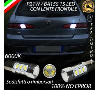 COPPIA LAMPADE RETROMARCIA 15 LED P21W CANBUS ALFA ROMEO 156 SW 6000K NO ERROR