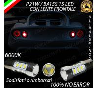 COPPIA LAMPADE RETROMARCIA 15 LED P21W CANBUS LOTUS ELISE NO ERROR 6000K