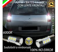 COPPIA LAMPADE RETROMARCIA 15 LED P21W CANBUS RENAULT SCENIC II NO AVARIA