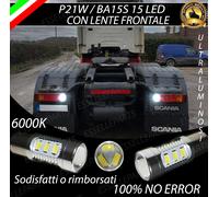 COPPIA LAMPADE RETROMARCIA 15 LED P21W CANBUS SCANIA SERIE G NO ERROR 24V
